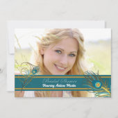 ピーコック ブライダルシャワー 花嫁になるための写真 招待状 (正面)