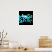 ピーコック，ブルーターカーゼ，グリーンブラック ポスター (キッチン)