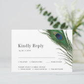 ピーコック ポイズ | 結婚式 返信カード 料理選択 (スタンド正面)