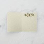 ピーコック マグノリア フローラル スワール ダマスク ウェディング サンキューカード (内部)