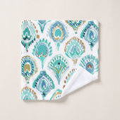 ピーコック·マーメイド航海のアクアはかりで測アンドフェザーズ バスタオルセット (ウォッシュタオル)