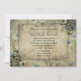 ピーコック ヴィンテージ ウェディング インビテーション