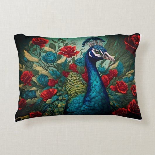 ピーコック：自然の喜びのお祝い アクセントクッション (正面)