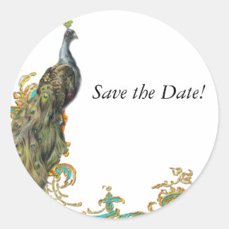 ピーコック&金ゴールドフィリグリー ラウンドシール