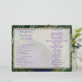 ピーコックnパープル結婚式プログラムテンプレート (スタンド正面)