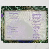 ピーコックnパープル結婚式プログラムテンプレート (正面/裏面)