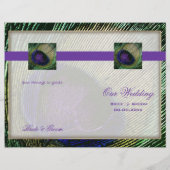 ピーコックnパープル結婚式プログラムテンプレート (裏面)