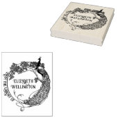 ピーコックRndフレームアールヌーボー図書名#2 ラバースタンプ (押印)