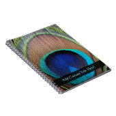 ピーコッパーソナライズされたクの羽 ノートブック (右側)