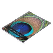 ピーコッパーソナライズされたクの羽 ノートブック (左側)