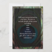 ピーコッパーソナライズされたクの羽 招待状 (裏面)