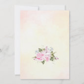 ピーコッビクトリアンクヴィンテージピンクローズ婚約 招待状 (裏面)