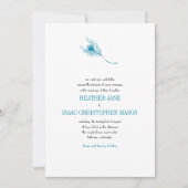 ピーコッファンシークフェザー結婚式招待状 招待状 (正面)