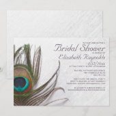 ピーコッモダンク羽ブライダルシャワー招待状 招待状 (正面/裏面)