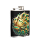 ピーコッ威厳のあるクが緑と黄色の羽毛を表示 フラスク (右)