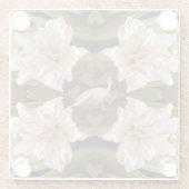 ピーコッ威厳のあるクとアマリリス・キャンディ・ケーン ガラスコースター (裏面)