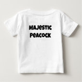 ピーコッ威厳のあるク ベビーTシャツ (裏面)