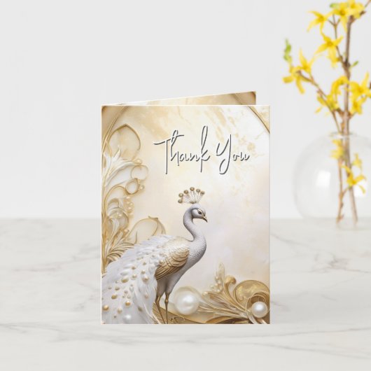 ピーコッ感謝していクホッエレガントト金ゴールドシック カード (黄色い花)