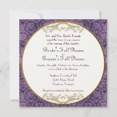 ピーコッ王室のクパープル結婚式招待状 招待状 (裏面)