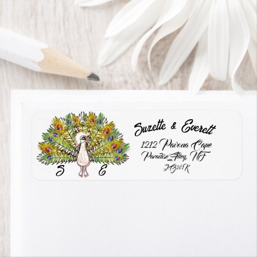 ピーコッ素晴らしク差出人住所ラベル ラベル (インサイチュ)