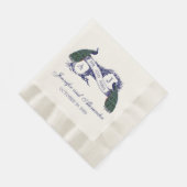 ピーコッ素朴ク結婚の紙ナプキンス 縁ありランチョンナプキン (角)