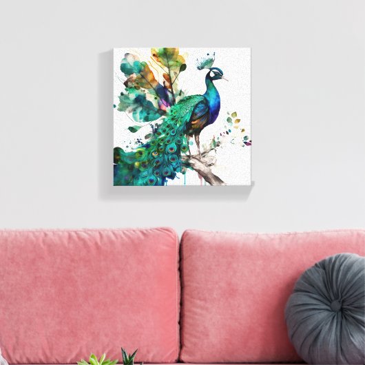 ピーコッ誇りを持ったク キャンバスプリント (インサイチュ (リビング))