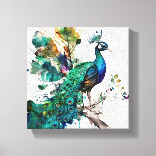 ピーコッ誇りを持ったク キャンバスプリント (正面)