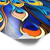 ピーコッ鮮やかクインアールヌーボースタイルアカラフルート フォトプリント (角)