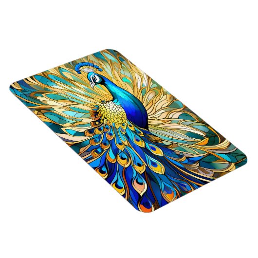 ピーコッ鮮やかクインアールヌーボースタイルアカラフルート マグネット (右側)