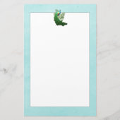 ピーコッ鮮やかク |ひな形ティール（緑がかった色） 便箋 (裏面)