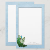 ピーコッ鮮やかク |ひな形（青） 便箋 (正面/裏面)