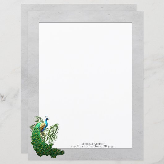 ピーコッ鮮やかク |グレー紙シート (正面/裏面)