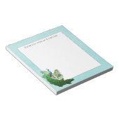 ピーコッ鮮やかク |ティール（緑がかった色）メモ帳 ノートパッド (アングル)