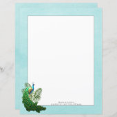 ピーコッ鮮やかク |ティール(緑がかった色)紙シート (正面/裏面)