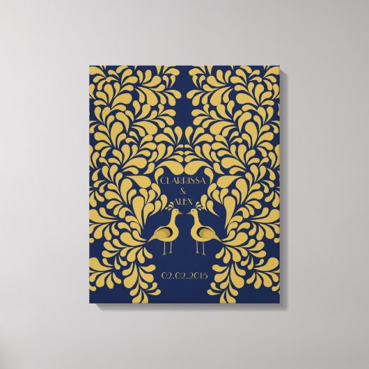 ピーコ素晴らしック結婚ギャツビーのゲストブック金ゴールド キャンバスプリント (正面)