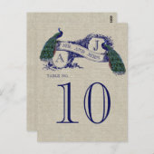 ピーコ素朴ック結婚のテーブル番号カード ポストカード (正面/裏面)