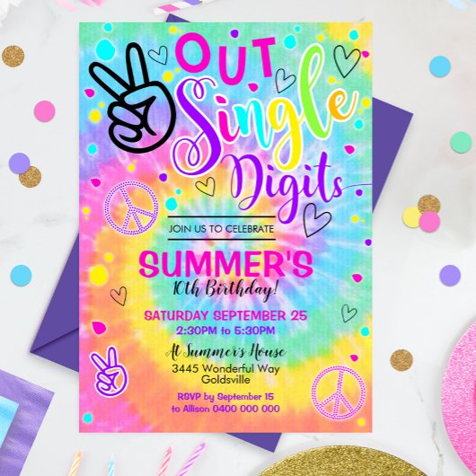 ピーサウト シングルディジット インベージョン タイダイ 10th 招待状