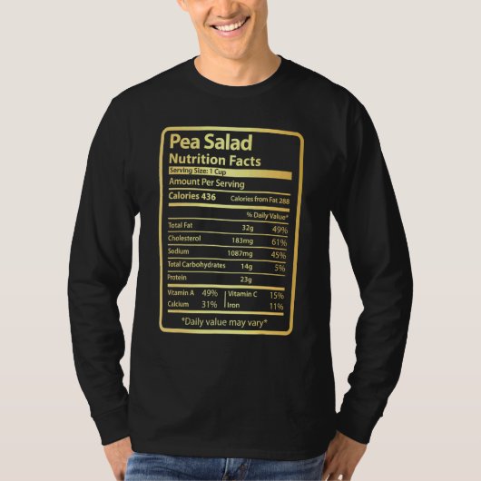 ピーサラダ栄養事実感謝祭クリスマスF Tシャツ (正面)