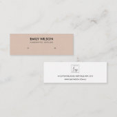 ピーシンプルチピンククラフトスタッドイヤリング表示ロゴ スキニー名刺 (正面/裏面)