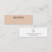 ピーシンプルチピンククラフトスタッドイヤリング表示ロゴ スキニー名刺 (正面/裏面)