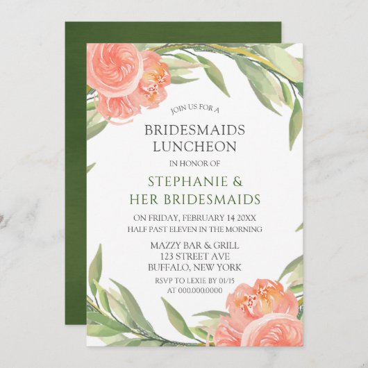 ピーシーお洒落プニーズブリデスメイドランチョン 招待状 (正面/裏面)