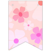 ピーシーハッピーバースデーバブルガムピンク桃の花 バンティングフラッグ (第1の旗)