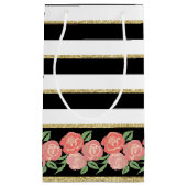 ピーシーバラオンブラック，ホワイト，金ゴールド抱き枕 スモールペーパーバッグ (正面)