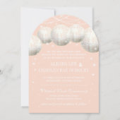 ピーシーバラピンクスターライト結婚ズ紙ランタン 招待状 (正面)