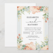 ピーシーフローラフローリ結婚ッシュ 招待状 (正面/裏面)