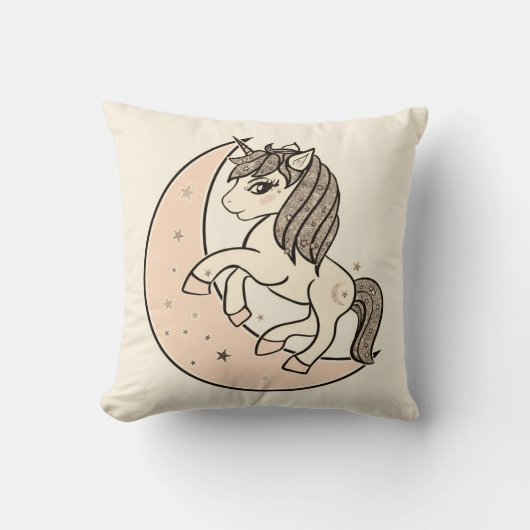 ピーシー赤面ピンクシチュアルムーン&スターズユニコーン クッション (正面)