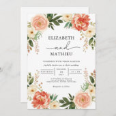 ピーシー開花ボタニカルアーチ結婚ーズ 招待状 (正面/裏面)