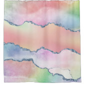 ピーシー・アゲート |かわいらしソフトパステル水の色グラデーション シャワーカーテン (正面)