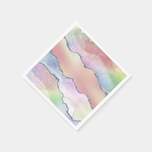 ピーシー・アゲート |かわいらしソフトパステル水の色グラデーション スタンダードカクテルナプキン (角)