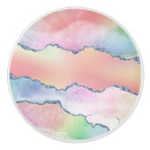 ピーシー・アゲート |かわいらしソフトパステル水の色グラデーション セラミックノブ (正面)